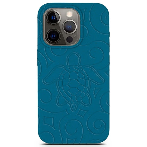 Ocean Turtle -  Biodegradable phone case - Ocean Blue and Black